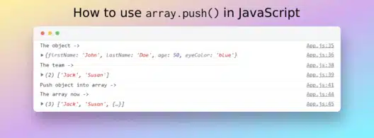 use array push to add item to array in javascript