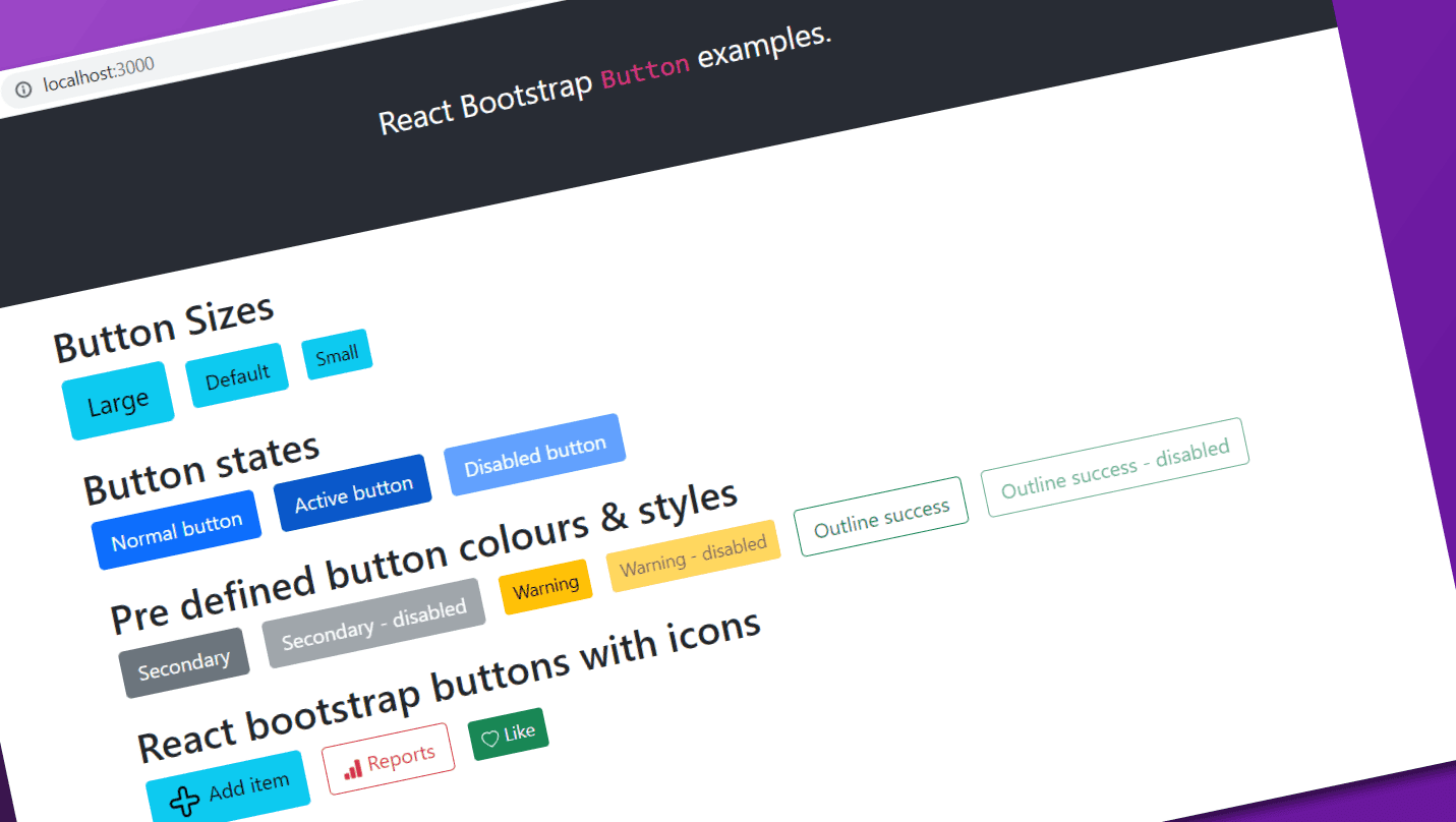 React bootstrap button - how to make great buttons