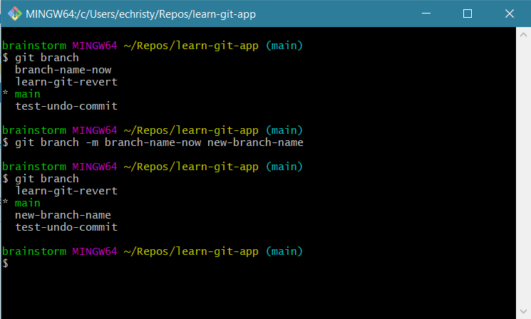 How to rename a git branch