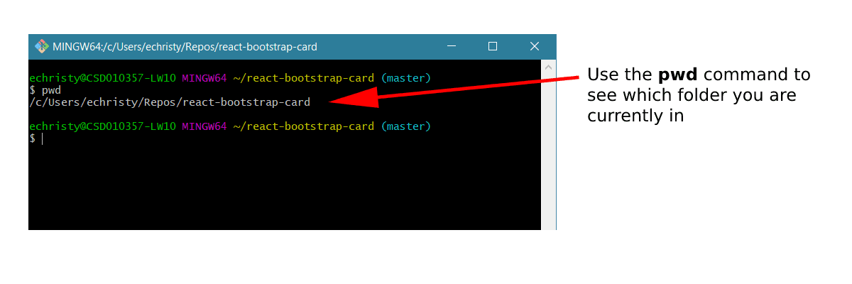 Use pwd command to see current folder name if you get the fatal not a git repository message